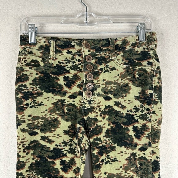 Pilcro Anthropologie Green Brown Moss High Rise Skinny Corduroy Pants Size 27 - Picture 2 of 10